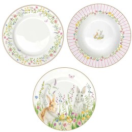 Easy Life Set of 18 porcelain Easter plates "Happy Easter"