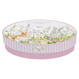 Easy Life Set Of 4 Dessert Plates Ø19cm "HAPPY EASTER"