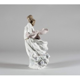 LLADRÓ Statua Bimba Con Cani La Grande Famiglia Porcellana 01006784