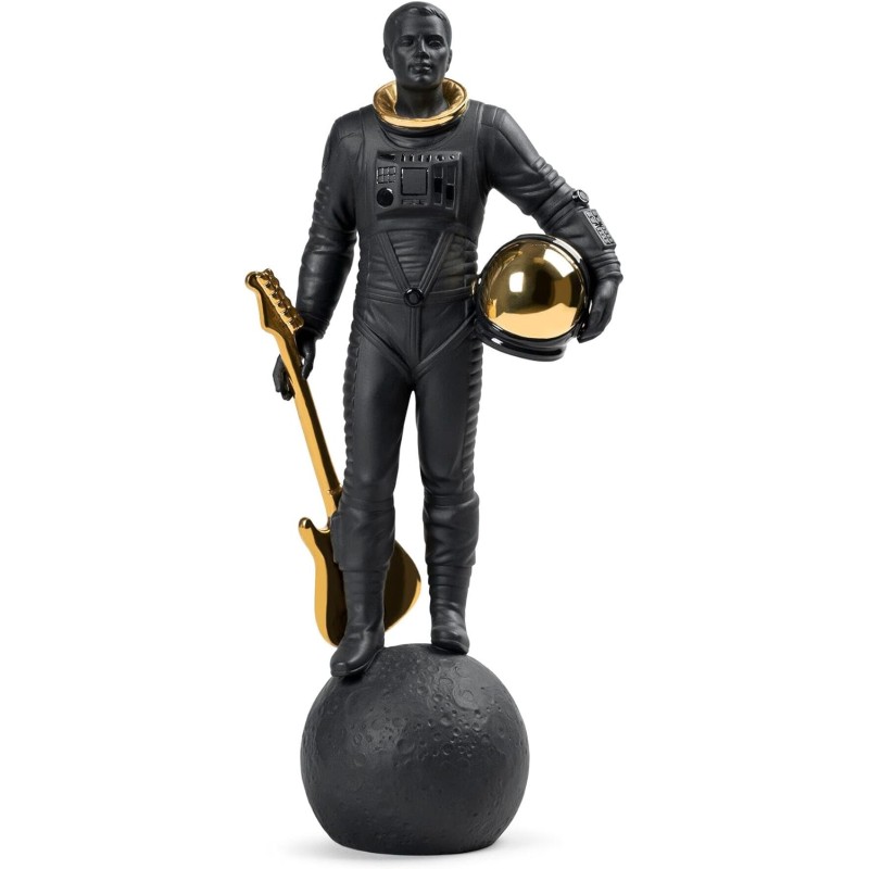 Lladrò Sculpture Walking On The Moon Black and Gold Ref. 01009409