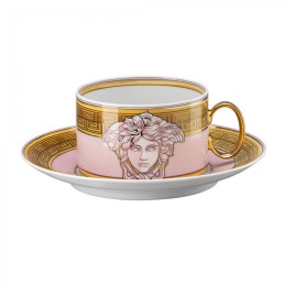 Versace Rosenthal Medusa Amplified Tazza Tè con Piattino Pink Coin