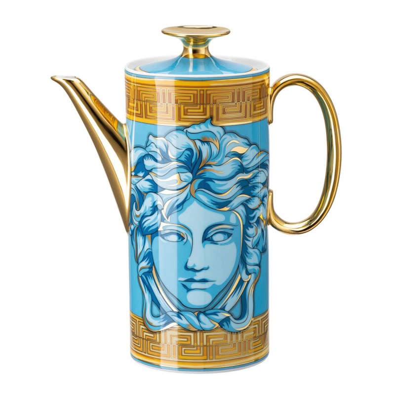 Versace Rosenthal Medusa Amplified Coffee Pot Blue Coin