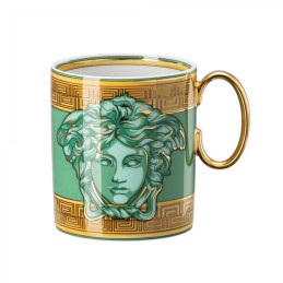 Versace Rosenthal Medusa Amplified Mug with Handle Green Coin