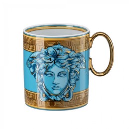 Versace Rosenthal Medusa Amplified Mug with Handle Blue Coin