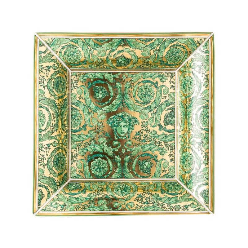 Versace Rosenthal Medusa Garland Green Gold Dish 28 cm 2024