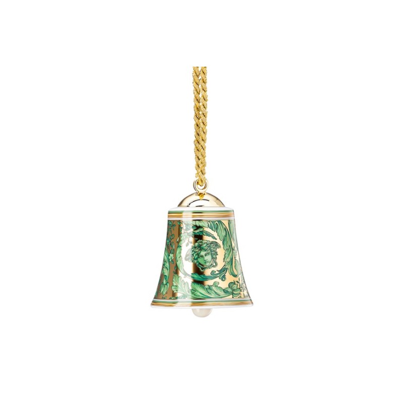 Versace Rosenthal Medusa Garland Green Gold Porcelain Bell 2024