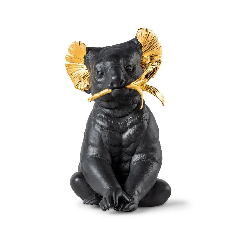 Lladrò Sculpture Koala (Black -Gold) Limited Edition Ref. 01009769