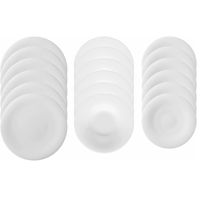 Arthur Krupp Neve Bone China Servizio 18 Piatti 6 Piani 6 fondi 6 frutta