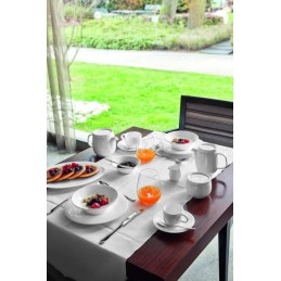 Arthur Krupp Neve Bone China Set of 6 Stackable Espresso Coffee Cups with Saucer