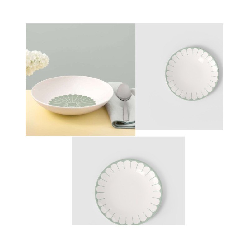 Villeroy & Boch Fleur Vert Dinnerware Set 18 Pcs Premium Porcelain