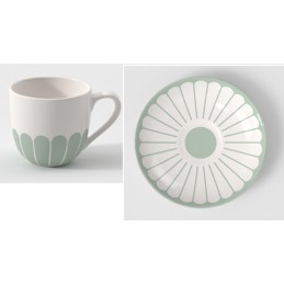 Villeroy & Boch Fleur Vert Set 6 Pcs Coffee Cup & Saucer Premium Porcelain