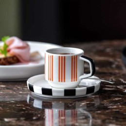 Villeroy & Boch Memphis Set 6 Pcs Coffee Cup & Saucer Premium Porcelain