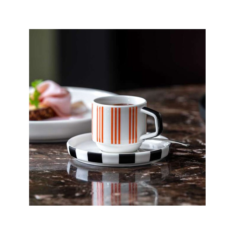 Villeroy & Boch Memphis Set 6 Pcs Coffee Cup & Saucer Premium Porcelain