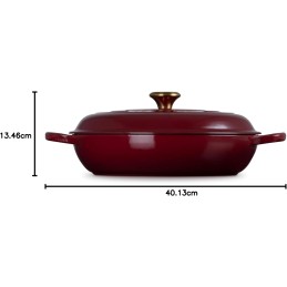 Le Creuset Evolution Cast Iron Low Saucepan 30 cm Garnet