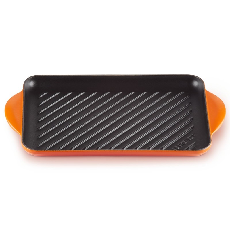 Le Creuset Grill rettangolare 32 x 22 cm in ghisa vetrificata, ARANCIO