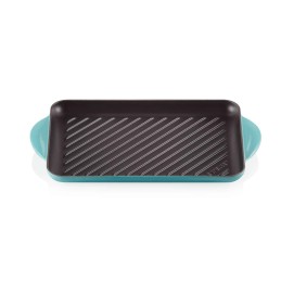 Le Creuset Rectangular Grill 32 x 22 cm in enamelled cast iron, BLUE