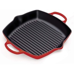 Le Creuset Evolution Deep Square Cast Iron Grill, 30 cm, Cherry