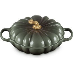 Le Creuset Braiser Figural Pumpkin Enamel Cast Iron, 2.75 qt., thyme Green