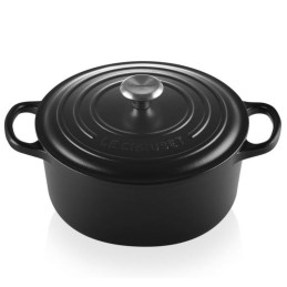 Le Creuset Cocotte Rotonda Evolution in Ghisa 22 cm, Nero Matto