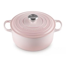 Le Creuset Cocotte Evolution Rotonda in Ghisa 24 cm, Rosa Chiaro