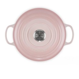 Le Creuset Cocotte Evolution Rotonda in Ghisa 24 cm, Rosa Chiaro