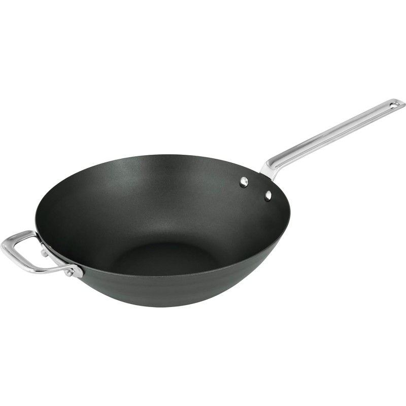 SCANPAN Black Iron Wok 30 cm, in acciaio al carbonio di alta qualità, senza PFAS