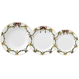 Royal Copenhagen Star Fluted Christmas Servizio Piatti 18 Pz