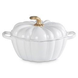 Le Creuset Cocotte Zucca Ghisa Smaltata, 24 cm, Bianca oro
