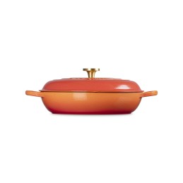 Le Creuset Evolution Cast Iron Low Saucepan 30 cm, Flammee Doree