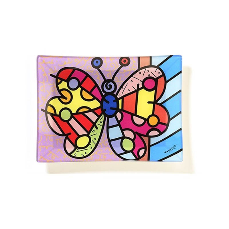 Romero Britto Vassoietto Svuotatasche in vetro Farfalla 334085