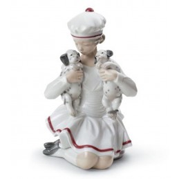 Lladrò Statua Bimba con Dalmati-Girl with Dalmatians 01008521