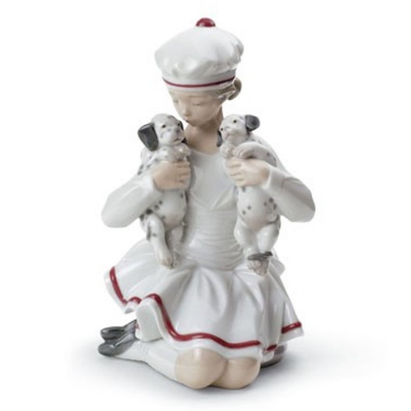 Lladrò Statua Bimba con Dalmati-Girl with Dalmatians 01008521