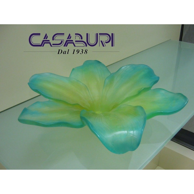 Daum Crystal Amaryllis Coppa Turchese 35 cm 03578