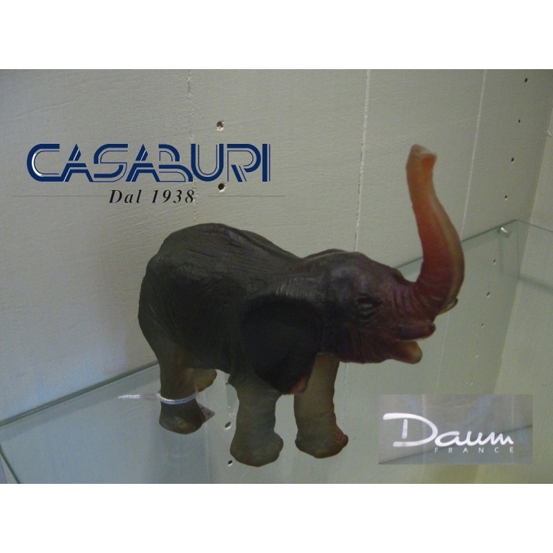 Daum Crystal Elefante Ambra-Verde 22,5 cm 03239