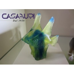 Daum Crystal Coppia di Pesci Blu-Giallo 9,5 cm 02656-1