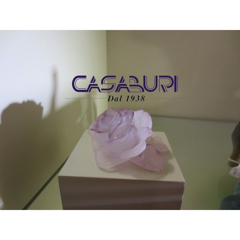 Daum Crystal Roses Fiore in Cristallo 10,5 cm Rosa 02767-1