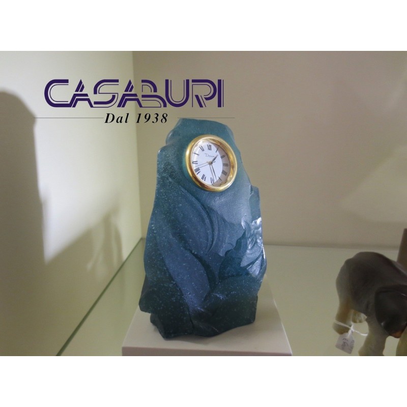 Daum Crystal Orologio in Cristallo Verde Pâte de verre