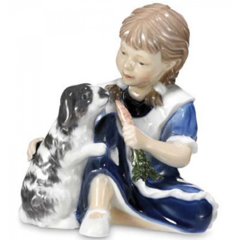 Royal Copenhagen Statuina Bimba con Coniglio 1249363