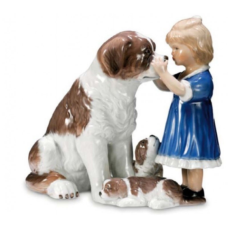 Royal Copenhagen Statuina Bimba con San Bernardo 1249361