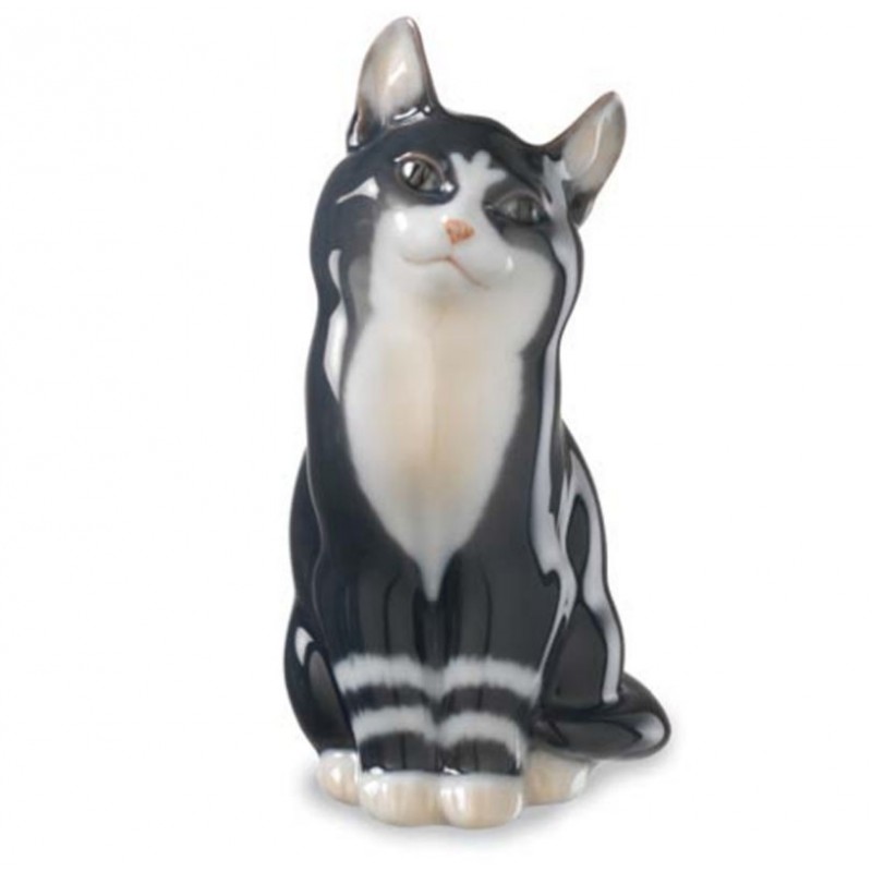 Royal Copenhagen Statuina Gatto Grigio Seduto 1020115