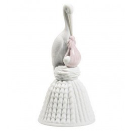 Nao Statuina Campana Cicogna Rosa-Stork Bell Pink 02001760