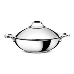 Lagostina Accademia Lagofusion Wok con coperchio e griglia 36 cm