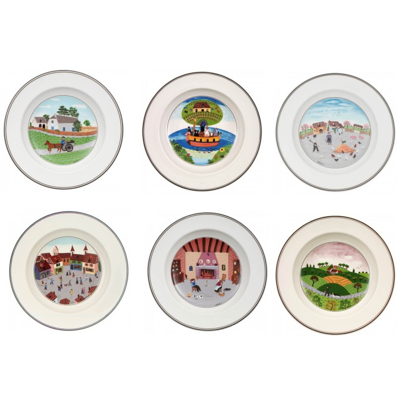 Villeroy & Boch Design Naif Set 6 Piatti Fondi 21 cm Motivi Assortiti