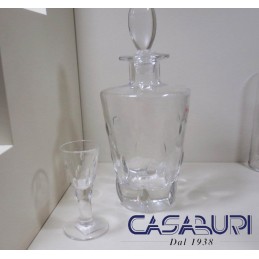 Colle Cristalleria Set 6 Bicchieri Liquore Prisma + Bottiglia Liquore