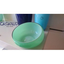 Nason Set Vaso Blu-Vaso Acquamare-Svuotatasche Vetro di Murano