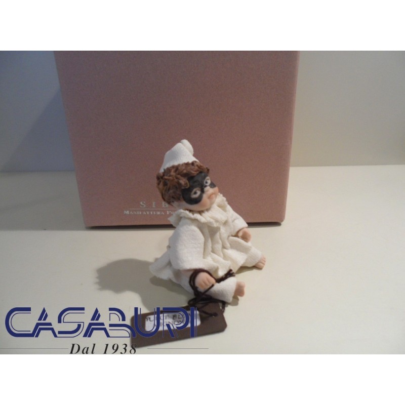 Sibania Pulcinella Mignon Statuina Manifattura Porcellana Vicentina
