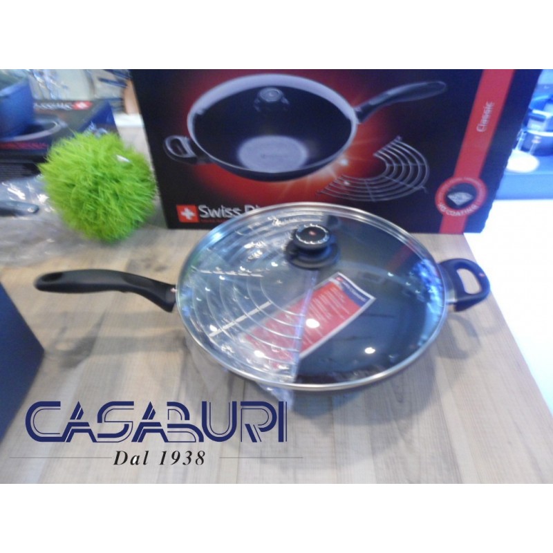 Swiss Diamond Wok 32 cm con coperchio in vetro SD-61132-1D