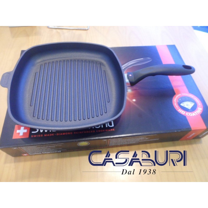 Swiss Diamond Bistecchiera Quadrata bassa 28 cm per Induzione