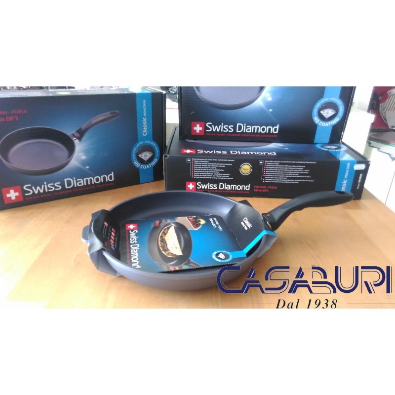Swiss Diamond Padella Bassa 28 cm per Piani Cottura a Induzione