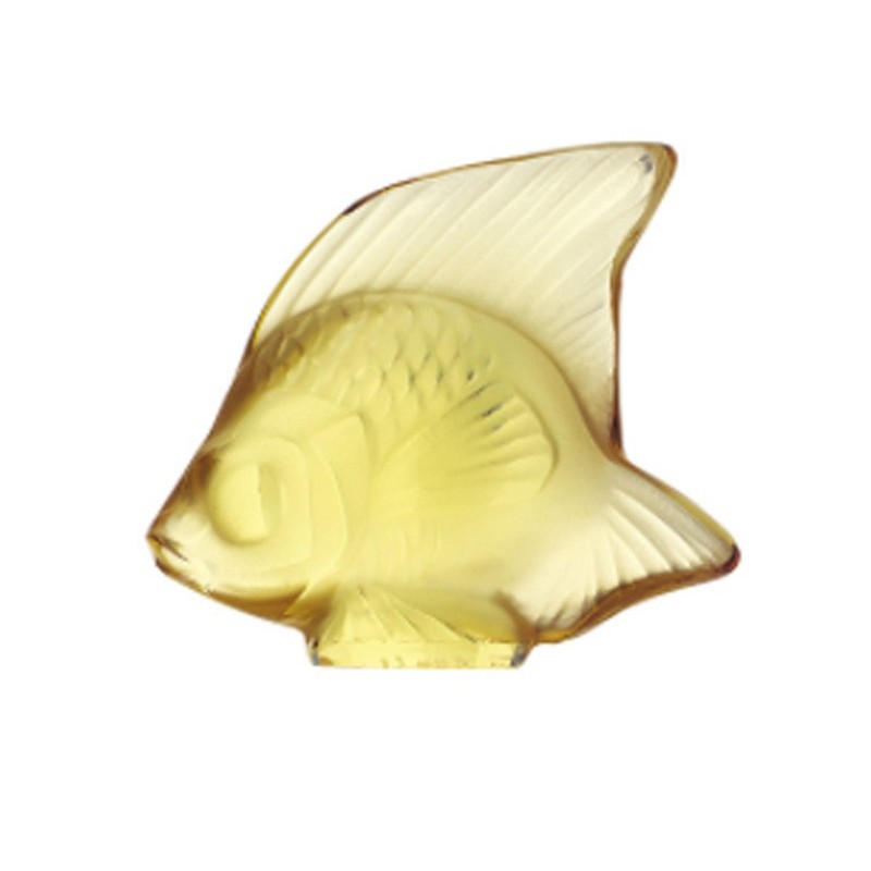 Lalique Fish Sculpture Yellow Gold Crystal Ref. 3002900